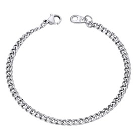 U7 Stainless Steel Chain Bracelet For Women Boys Braclets Silver