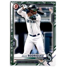2021 Bowman Prospects Camo #BP-86 JULIO RODRIGUEZ Seattle Mariners Baseball Trading Card