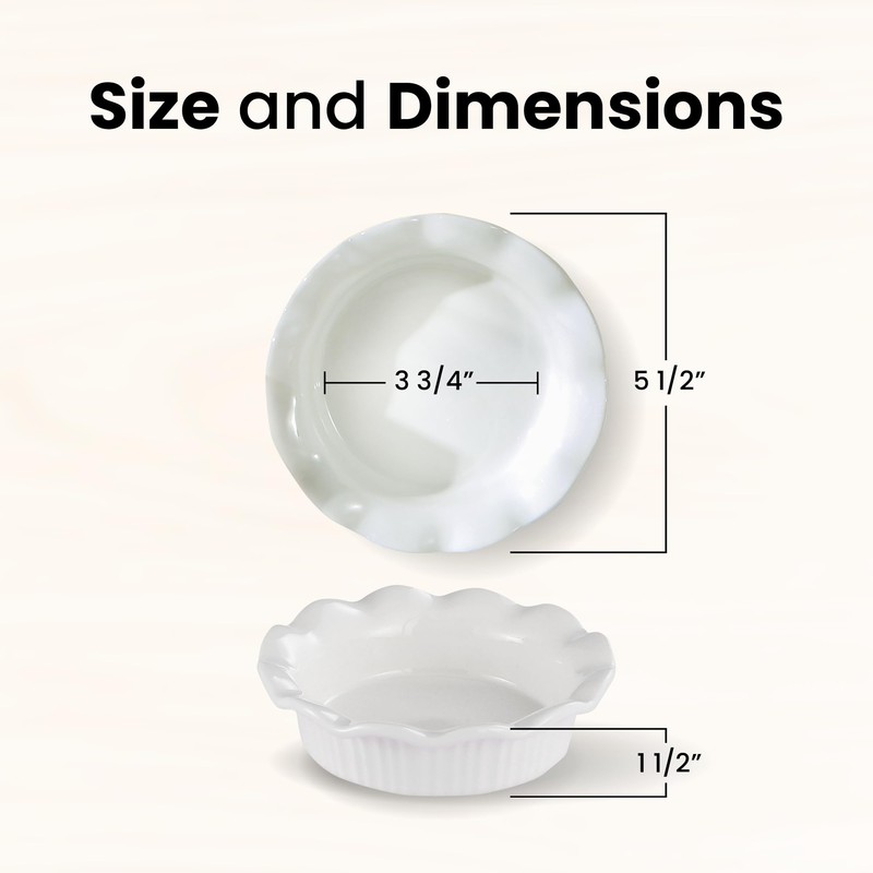 Aunt Shannon's Kitchen White Ceramic Mini Pie Pans - Set