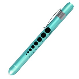 AOICRIE Diagnostic Medical Penlight, Mini Reusable LED Penlight Flashlight Pen Torch, Torch Doctor Nurse Emergency Pen Light with Pupil Gauge and Ruler (Green)