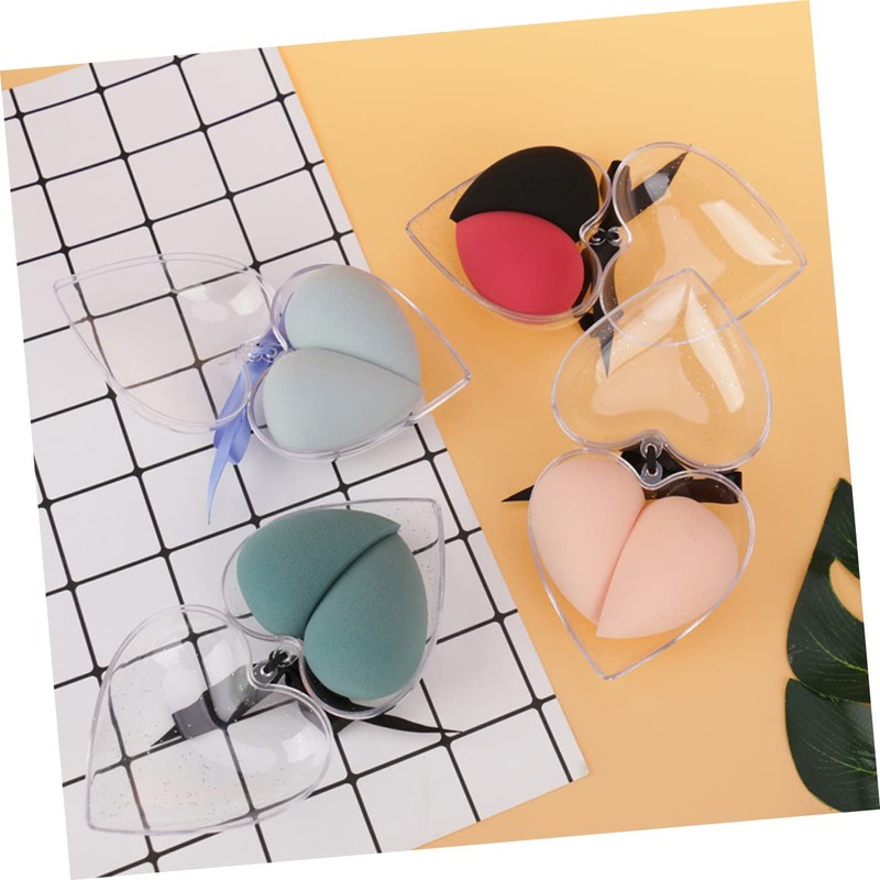 IWOWHERO Heart Shape Makeup Sponge Set Wet Dry Dual Purpose