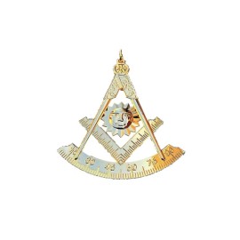 Past Master Gold Tone Jewel For Masonic Collar Regalia Freemason Pendent Mason