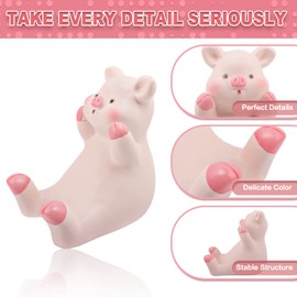 Seninda cute pink pig phone holder cellphone stand home decor office desktop decoration gifts (Shape B)