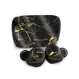 MightySkins Glossy Glitter Skin Compatible with Jabra Elite 85T - Black Gold Marble | Protective, Durable High-Gloss Glitter Finish | Easy to Apply and Change Styles | Made in The USA