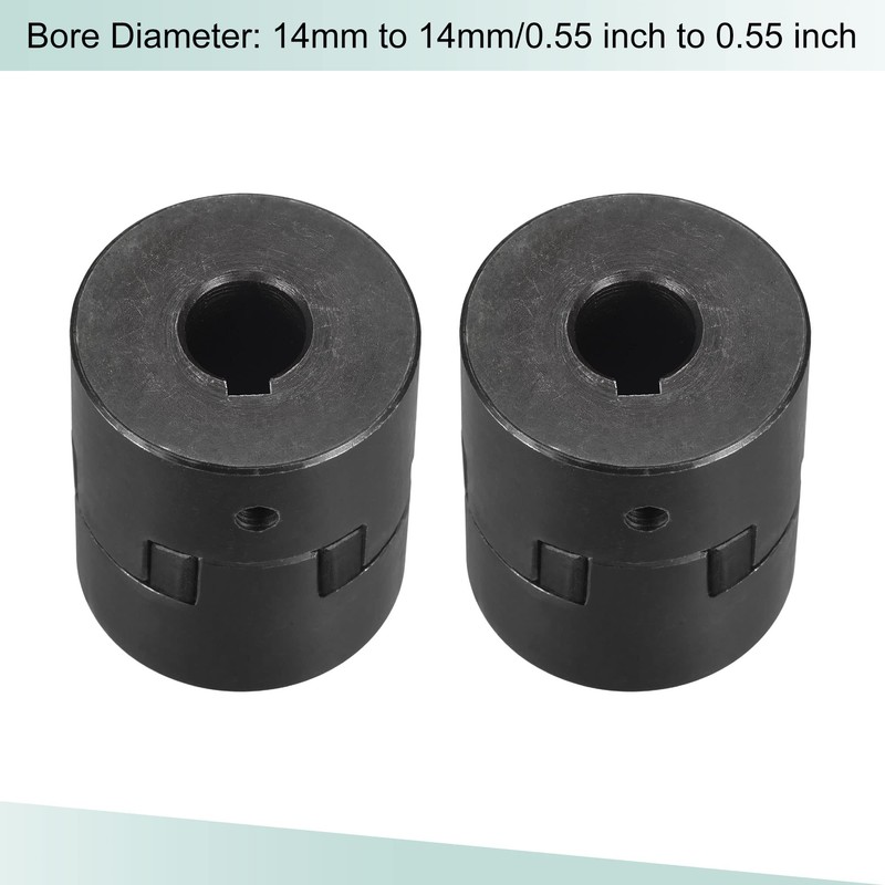 sourcing map Flexible Coupling Shaft 14 mm to 14 mm