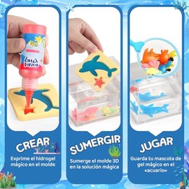 TIME4BUY Magic Water Elf, Kit de Juguete Elfo Mágico de Agua, con 20 Geles Mágicos y 36 Moldes, Juegos de Pintura, Manualidades para Niñas y Niños, Ju
