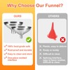 Nomatox 2 Pack Kitchen Funnel, Stainless Steel funnels for Kitchen