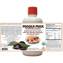 Maqui Max - Organic Maqui Juice Blend from CAOH (3 - 32 oz Bottles)