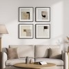 4 Piece Framed Neutral Abstract Modern Wall Art for Living