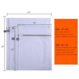 Honeycomb Mesh Washing Laundry Bag- Pack of 4 (2 ExtraLarge+2 Large) Net Fabric Durable and Reusable Wash bag,Travel Organization Bag for Clothes,Jeans,Bath Towels,Bed Sheets,mesh bag, net bags