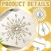 Barydat 6 Pcs Metal Rhinestones Sunburst Wall Decor Bling Crystal