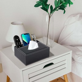 Caja de Pañuelos Desechables con Organizador de Controles Remotos Adecuado para Baño, Encimera, Mesa, Oficina Porta Pañuelos, Porta Controles TV