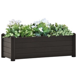 vidaXL Durable Indoor and Outdoor Polypropylene Garden Raised Bed in Anthracite - 39.4x16.9x13.8 Inches - UV, Weather, and Frost Resistant - with Drainage Bottom - Easy Assembly