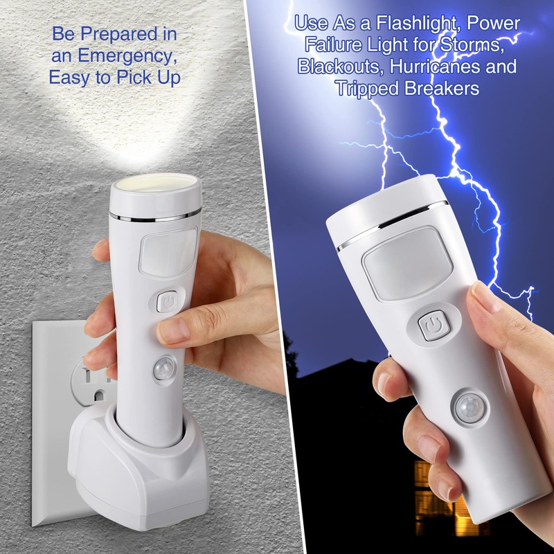 Enhon 4 in 1 LED Rechargeable Plug in Flashlights, 6