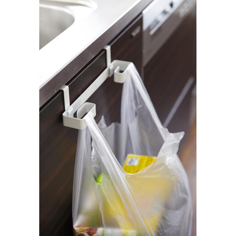 山崎実業 レジ袋&タオルハンガー プレート ホワイト 7918