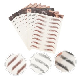 WOONEKY 8pcs Realistic Eyebrow Stickers Easy to Apply Perfect for Sparse Brows Makeup Stickers for Women