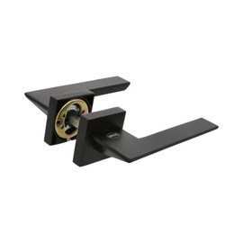 Amig - Door Handle Set | Mod. Zahora | 51 x 146 mm | Black Matte Aluminium | With Keyhole | Elegant and Simple Design | Ergonomic Handle