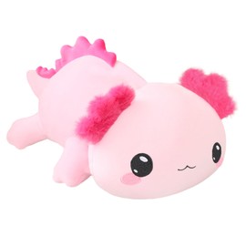 SQEQE Weighted Axolotl Stuffed Animals, Weighted Pink Axolotl Plush, Cute Plushies Toy Gift for Kids Adults (13.8 Inch, 1.6 Lbs)