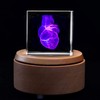 3D Human Heart Anatomical Model Paperweight(Laser Etched) in Crystal Glass