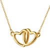 LuckyLy Collares para Mujer de Corazón Doble, Acero Inoxidable con