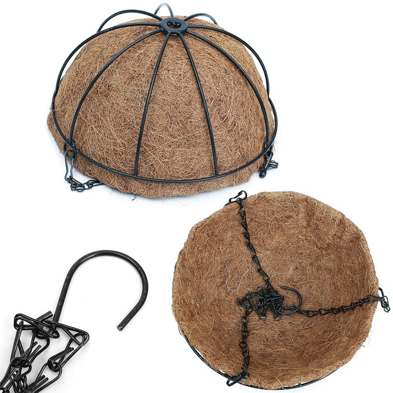 EIMQUVW 4 Pack Hanging Planter Basket with Coco Coin Liner