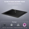 10" Matte Black Rain Shower Head - All Metal Stainless