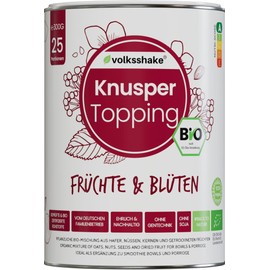 BIO Knusper Topping Früchte & Blüten | Crunchy | DE-ÖKO-006 | Ohne Süßungsmittel | Rein pflanzlich | Glutenfrei | Sojafrei | Vegan | Premiumqualität vom Bodensee | Made in Germany |