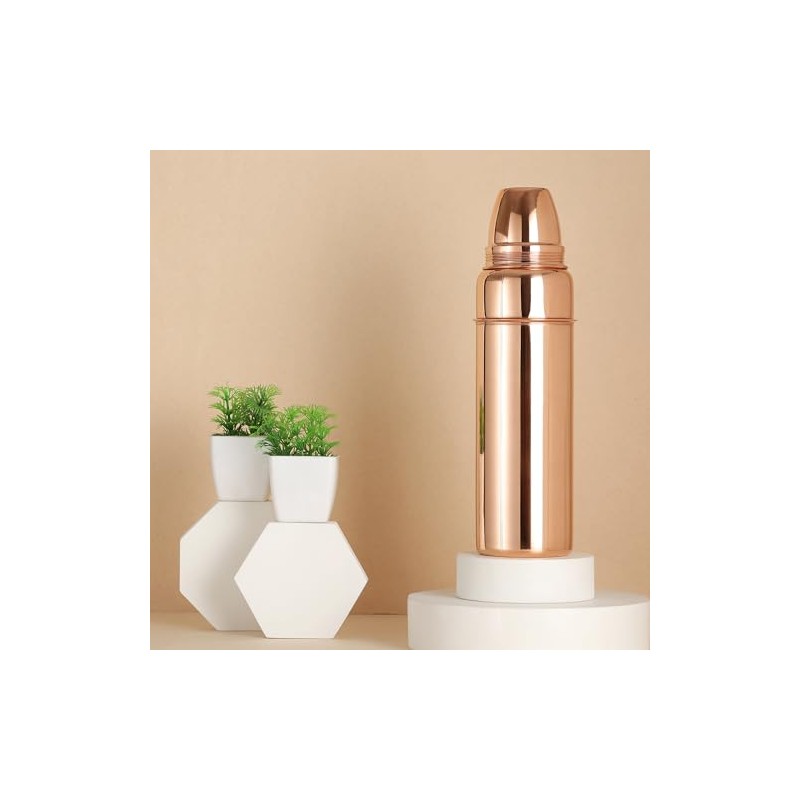 ANCIENTIMPEX Ancient Impex Traveller's Pure Copper Water Bottle with Cup