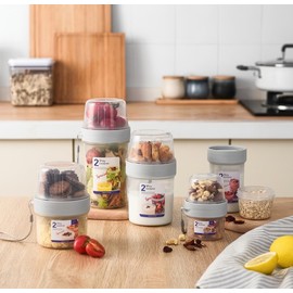 Breakfast Cereal & Yogurt Container with Fork – Sealed Food Storage Cup for Work, School & Outdoor Meals