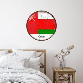 Oman Cafe Hotel Home Decor Lettering Wall Stickers Flag Sports Bar Party Events Self-Adhesive Home Decals for Sofa Floor Window Party Furniture Vinyl 18in