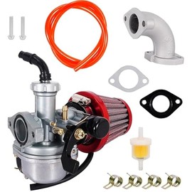 RUTU PZ22 Carburetor 22mm Carb with 38mm Air Filter Cleaner Intake Pipe Kit for SSR 110cc 125cc Sunl Roketa Taotao Monkey Coolster ThumpStar CRF Pit Bike Atv Quad Parts