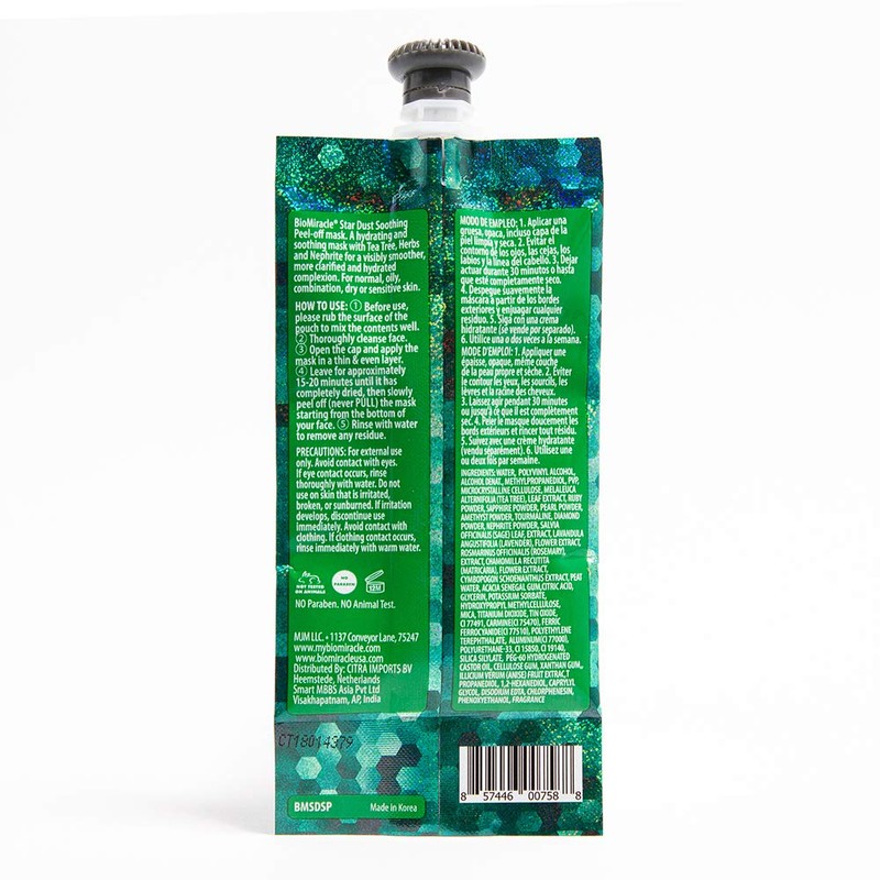 BioMiracle StarDust W/Glitter Soothing Peel-Off Mask (Tea Tree, Herbs &