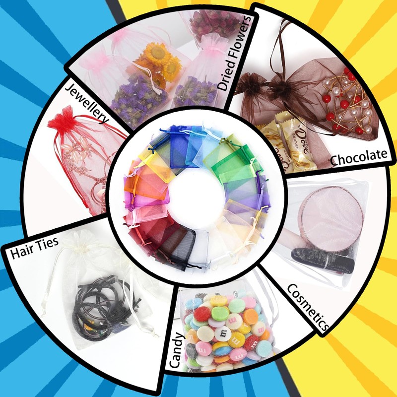 100pk Light Green Organza Gift Bags,10x15cm Small Organza Favor Bags,Wedding