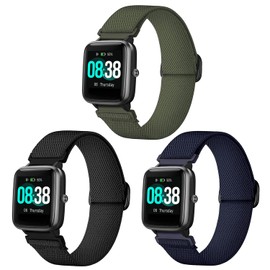 Issinlky Elastisches Nylon Band for Veryfitpro ID205L, 19mm Strap for GRV FC1 IDW 15 Willful YAMAY SW021 SW023/LIFEBEE ID205L/ID205S ID205G ID215G ID216 ID205U/WF021 WF025/Uwatch3 GT Ufit Smart Watch
