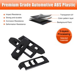 Window Control Switch Button Panel Cover Trim for Toyota Tacoma 2024 2025, Car Interior Decoration Accessories (Black)