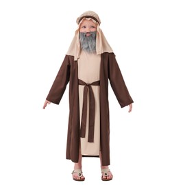 maxToonrain Kids Shepherd Costume 4-12 Year Old Boys Christmas Joseph Outfit for Nativity Play Pantomime Xmas New Year Holiday Celebrations World Book Day (Large, 8-10Y)