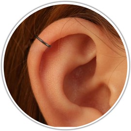 Tiny Black Helix Hoop - Handmade Cartilage Earring - Black Hypoallergenic 925 Sterling Silver Thin 20 Guage Piercing Hoop