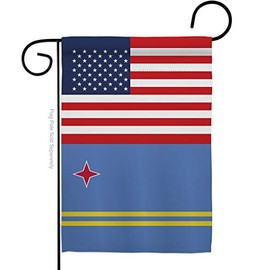 Nationality Aruba US Friendship Garden Flag Regional Nation International World Country Particular Area Small Decorative Gift Yard House Banner Double-Sided Made in USA 13 X 18.5