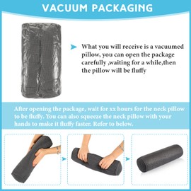 BBTO 2 Pcs 16 x 4 Inch Round Neck Pillow Roll Cylinder Bolster Pillow Pearl Cotton Pillow with Removable Washable Cover Ergonomically Designed for Head Neck Back Legs Sleeping (Gray)