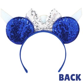 Needzo American Captain Mouse Ears Headband, Superhero Themed Costume Accessories, Patriotic Hair Piece, One Size Fits Most