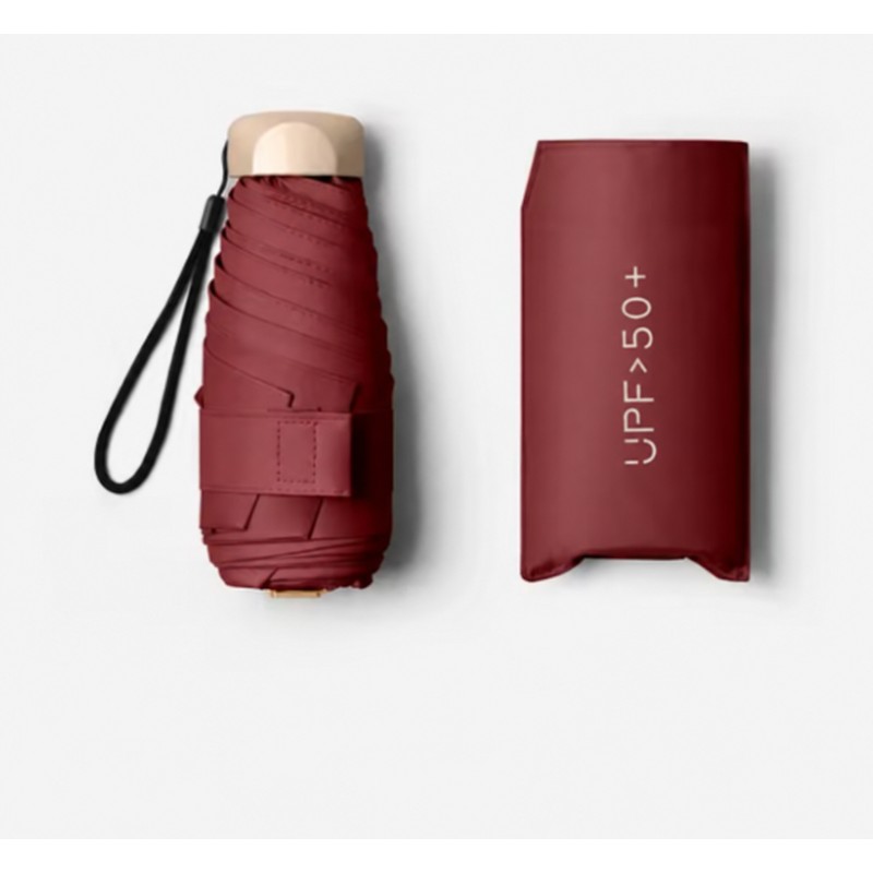Mini 5-Fold Pocket Umbrella, Compact UV Protection Sun & Rain