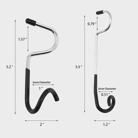 Kuyafenni Kuyafenni Outdoor Light Hook for Camping Tent lamp Hanger, Bird feeders, Garden Lights ; Sturdy and Non Slip Pole Hook for Yard lightings, 2 Big and 2 Small Camping Lantern Hooks