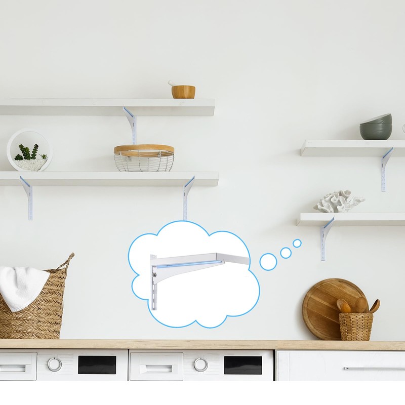 Gisafai 10 Pack Shelf Bracket Adjustable Shelving Brackets Single Track