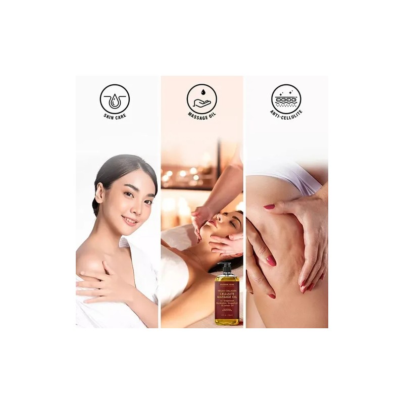 Aceite De Masaje Majestic Pure Colágeno Vegano Celulitis Eucalipto 236
