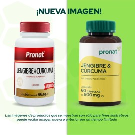 Kit 3 Piezas Suplemento Jengibre & Cúrcuma (60 Caps) Pronat Sabor Sin sabor