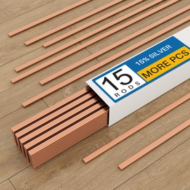 15PCS 15% Silver Brazing Rods AWS BCuP-5 Silver Phos Copper Brazing Alloy