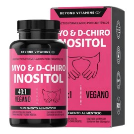 Inositol Capsulas 40:1 | Myo Y D-chiro Inositol 100% Puro Premium En Cápsulas Beyond Vitamins | Sin Sabor | Myo Inositol - Myo Y D-chiro Inositol Vega