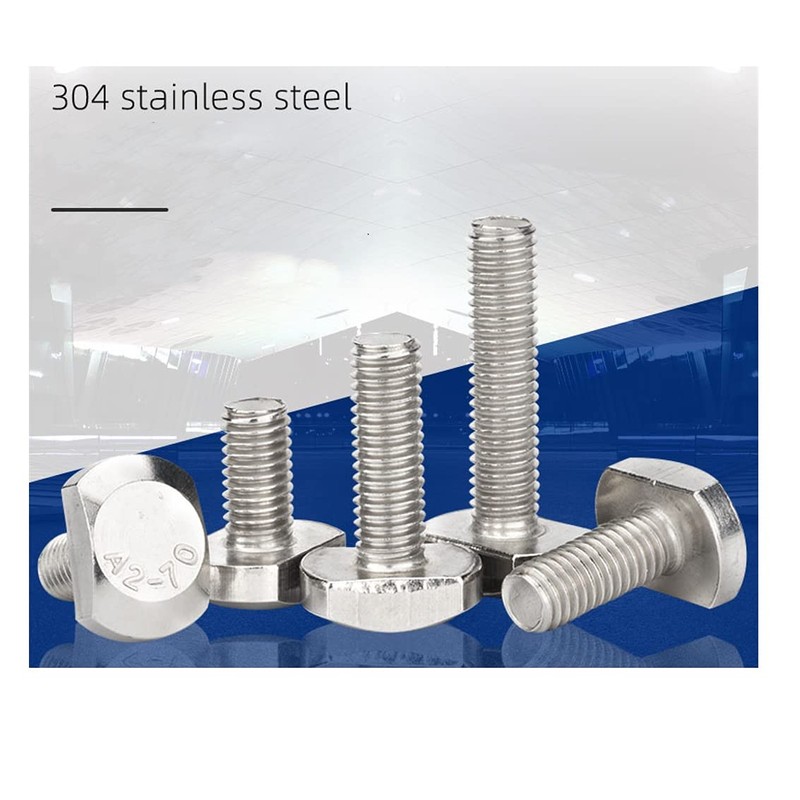 ANSIEDIO Stainless Steel T-bolt T-slot Bolts T-shaped Pressure Plate Screws,