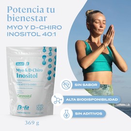 B-FIT B Just Inositol - Myo Inositol y D-Chiro Inositol Fórmula 40:1 - Suministro para 3 Meses 90 Servicios - Alta Biodisponibilidad - Sin Aditivos - 100% Puro - Empaque Ecológico Bottle-free