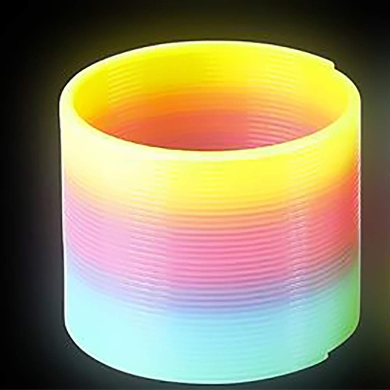 The Dreidel Company Plastic Coil Spring, Glow-In-The-Dark Magic Rainbow Slingy,